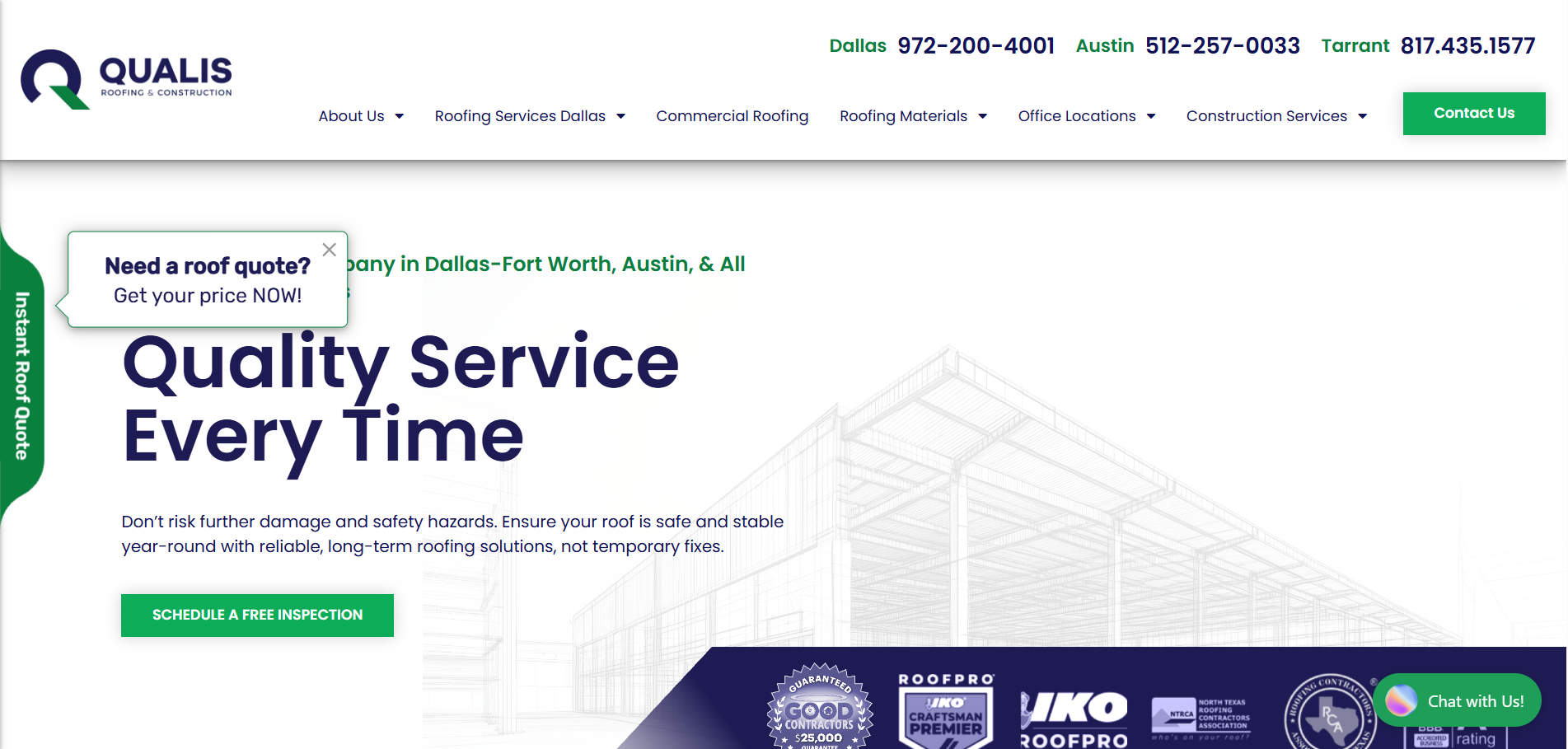 Existing Website, Audited, homepage screenshot